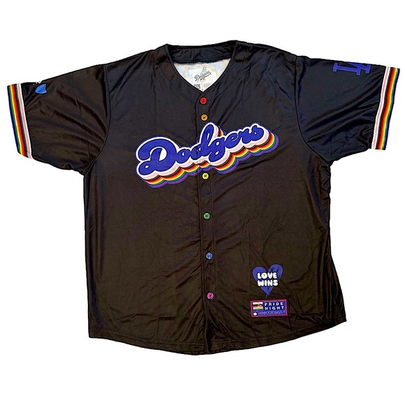Dodgers Rainbow Pride Baseball Jersey - Picture 1 of 12